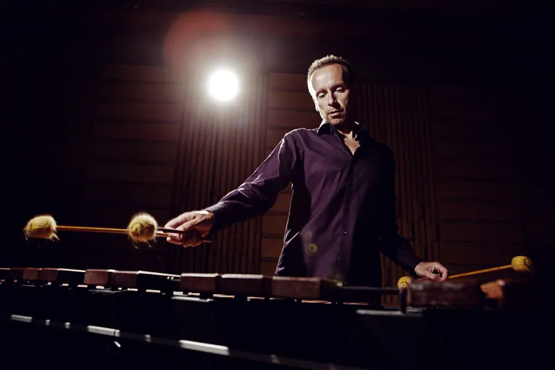 Martin Opršál at the marimba